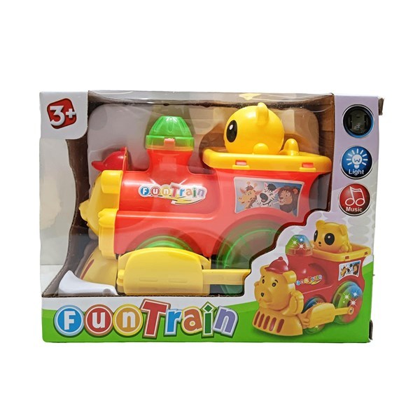 Arrastre tren con luz y sonido, 3AA en caja, varios colores