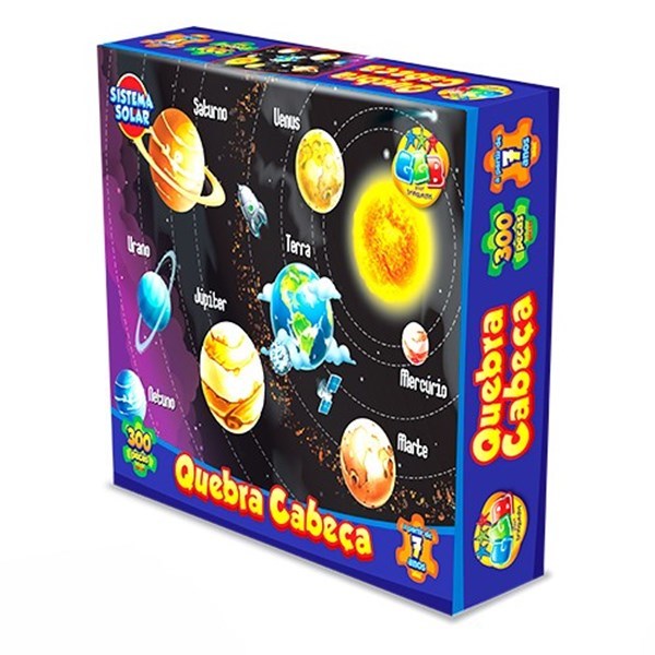 Puzzle de cartón, 300 piezas, sistema solar en caja