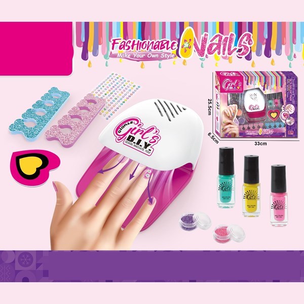 Set de belleza para decorar uñas con lámpara, 2AA en caja