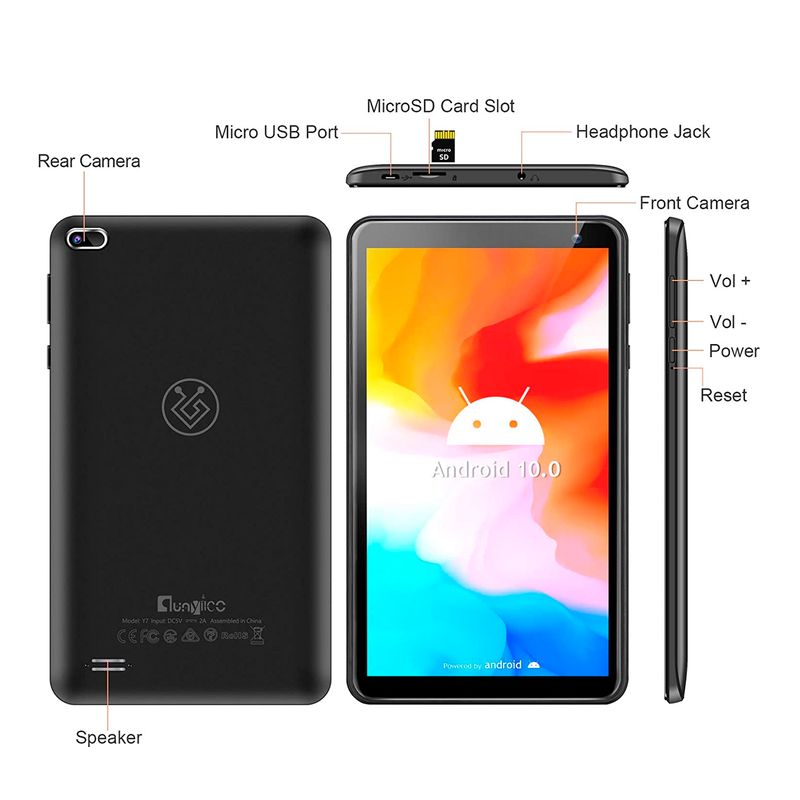 TABLET QUNYICO Y7 2GB 32GB 7" WIFI BT BK