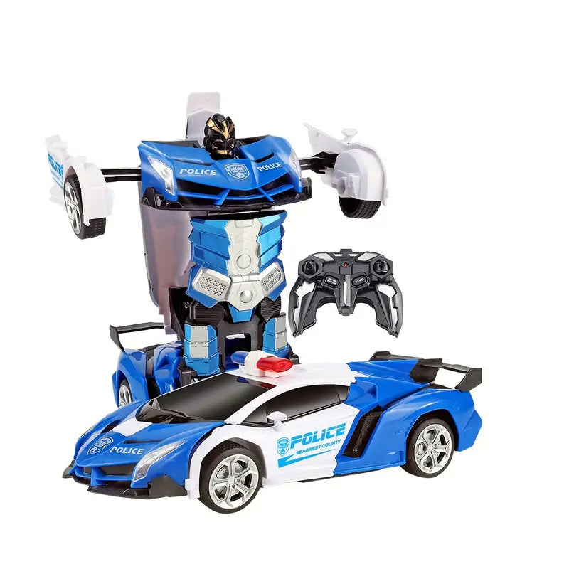 Auto Policía Transformer con control remoto