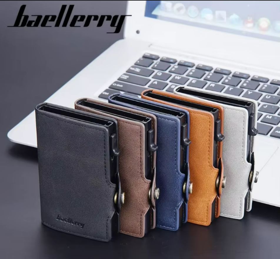 Billetera Tarjetero Anti Clonación Con Bloqueo Rfid Baellery Blue
