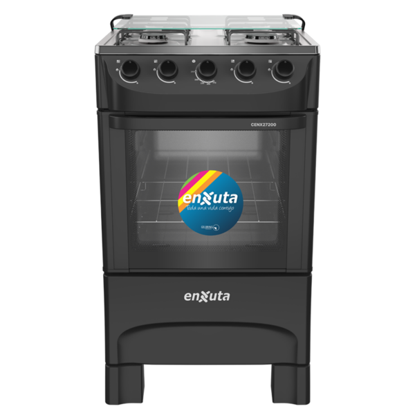 Cocina Supergas 4 Hornallas Negra con Termocupla – CENX27200NG – Enxuta
