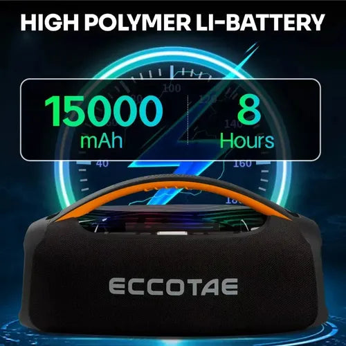 Parlante Inalámbrico Portátil Con Micrófono Rgb Boombox Negro