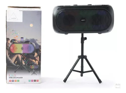 Parlante Bluetooth Trípode Luces 2 Micrófonos Inalámbricos