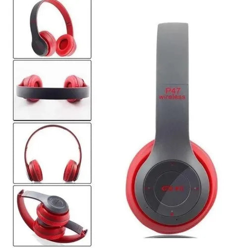Auriculares Manos Libres Bluetooth Mp3 Radio Fm Sd Calidad ® Color Rojo