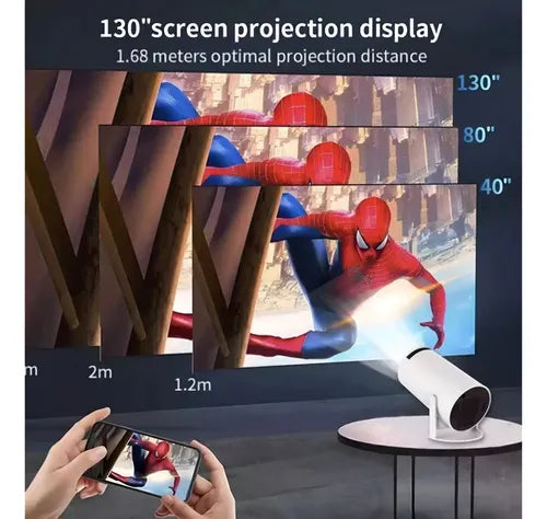 Mini Proyector Portátil Wifi Bt Control Remoto Color Blanco