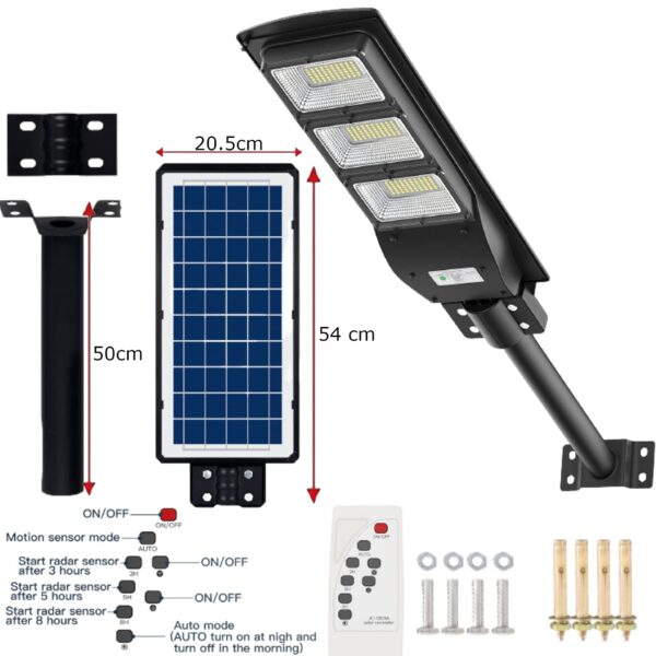 Foco Luz Led Solar Exterior Con Sensor De Movimiento 200W / Fotocélula / Control Remoto