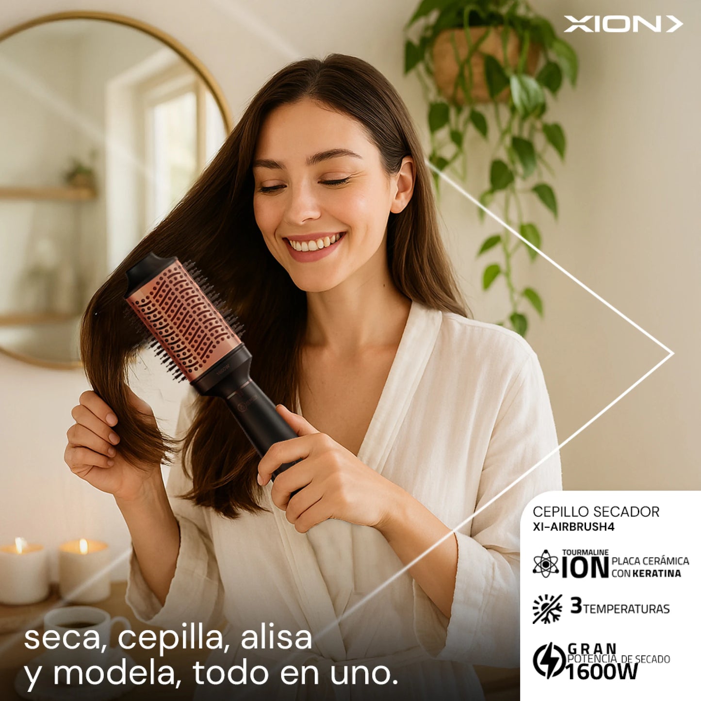 Cepillo secador 4 en 1 XION XI-AIRBRUSH4-CU