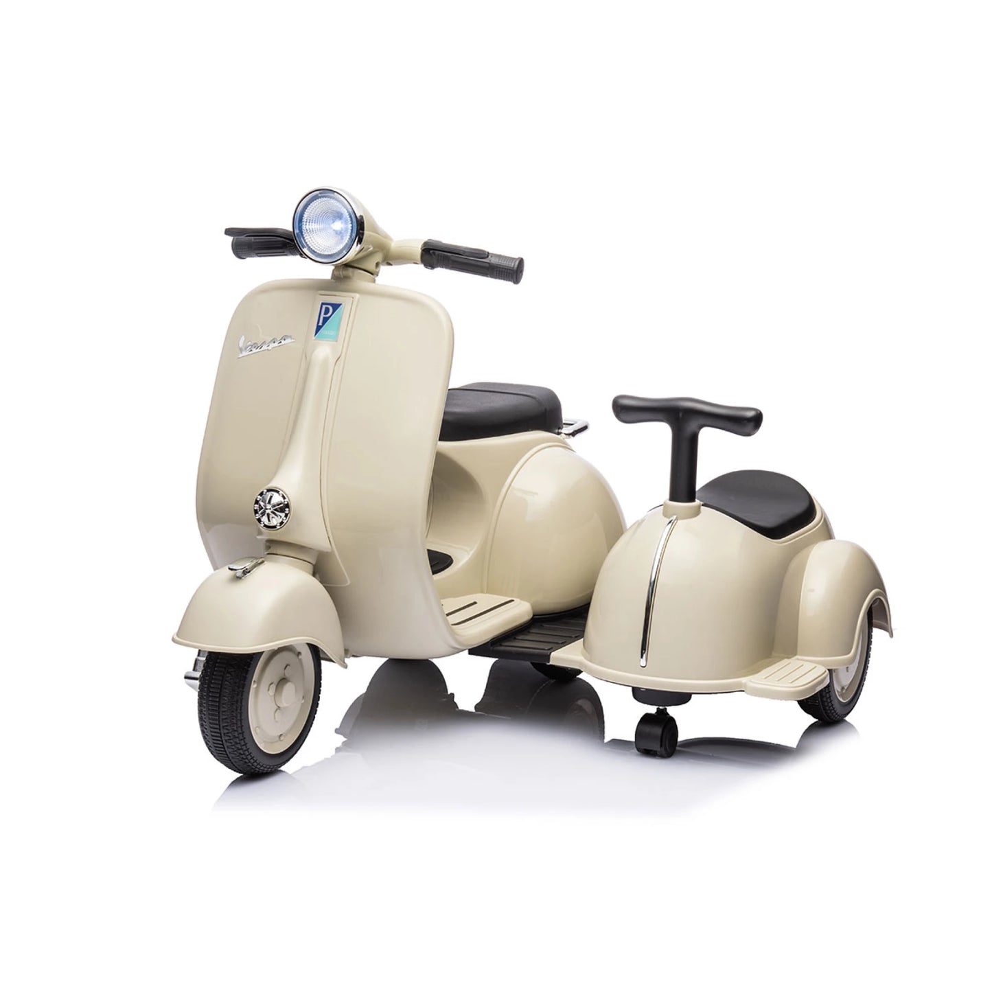 Moto Like Con Sidecar A Bateria Niños Beige