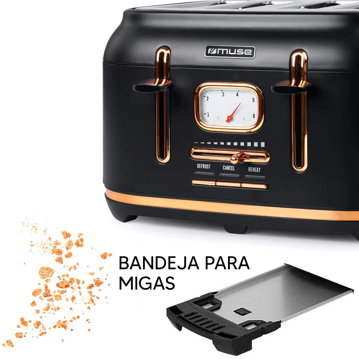 Tostadora Eléctrica De 4 Panes Muse Ms-131 Bc