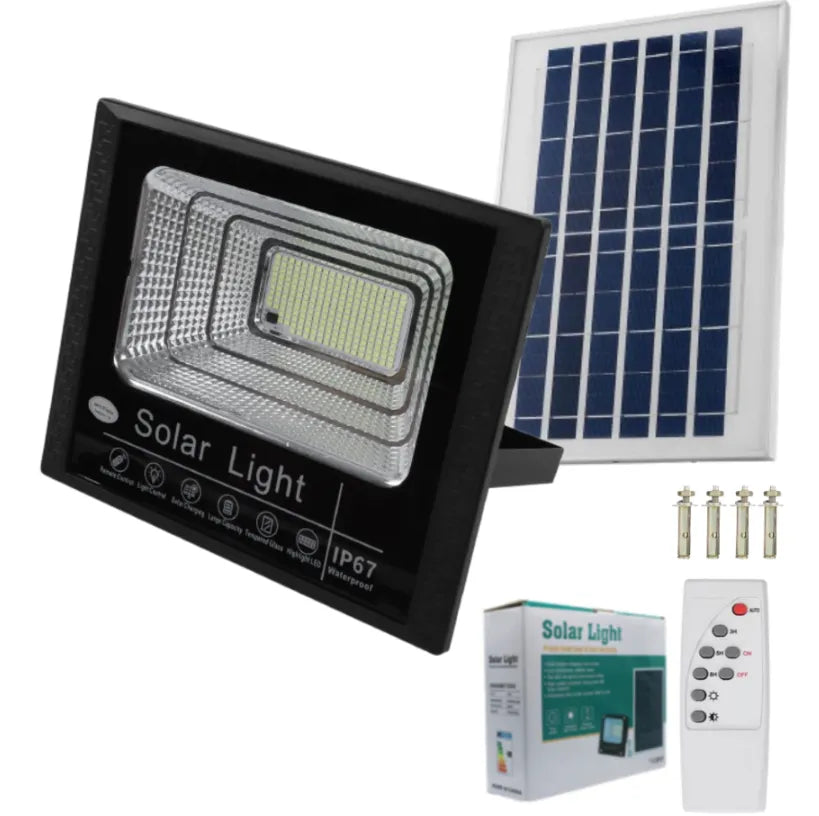 Foco Solar Led 100W / 200 Leds / Con Control / Fotocélula
