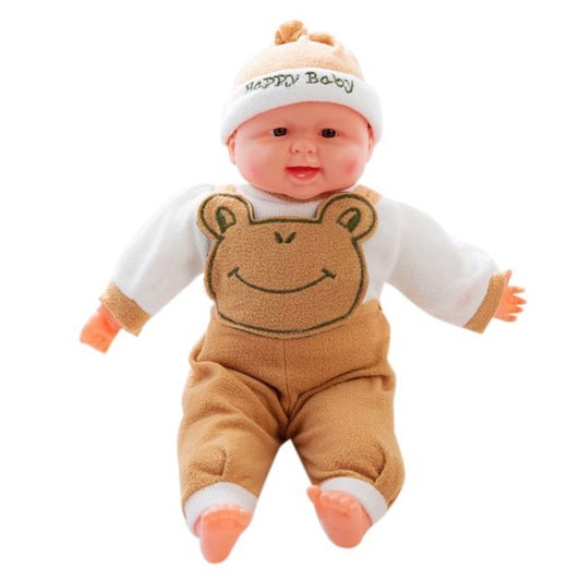 Bebote, cuerpo de trapo y cara de goma, 40cm con sonido, varios colores en bolsa