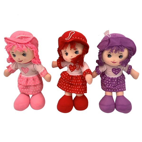 Muñeca de trapo, varios colores, en bolsa