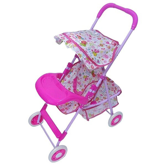 Coche de metal para Muñecas, con mesa y techo