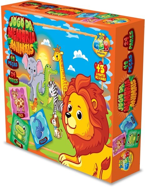 Juego de mesa, memoria, animales, idioma portugués 48
