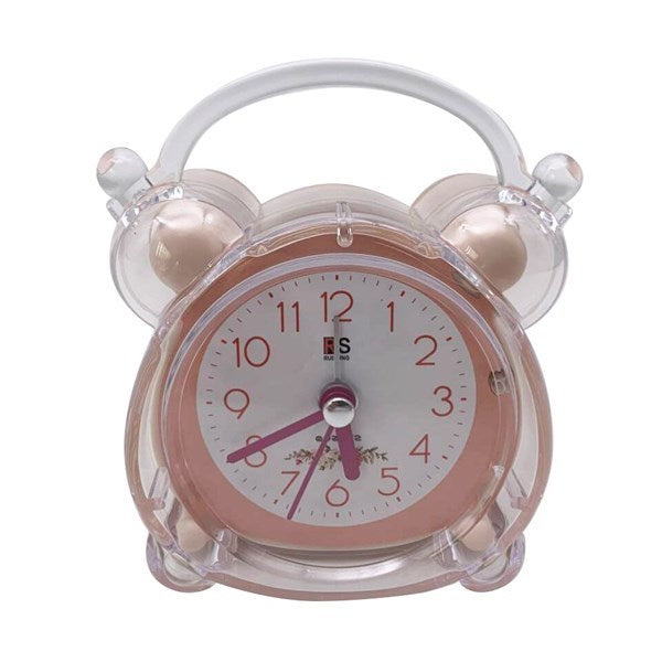 Despertador c/campanas transparente, en caja, varios colores
