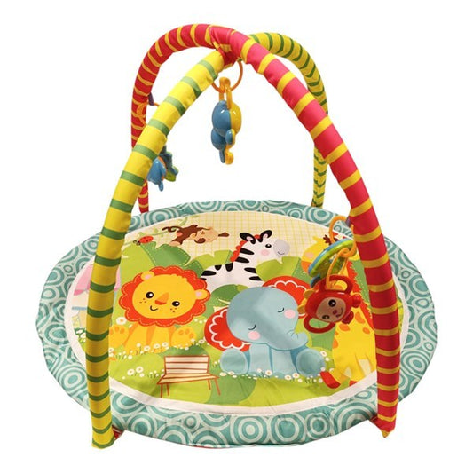 Alfombra gimnasio para bebé, arco con móviles