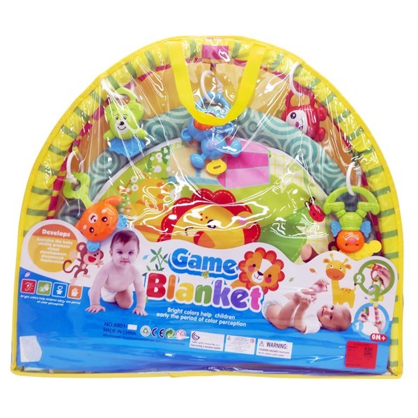 Alfombra gimnasio para bebé, arco con móviles