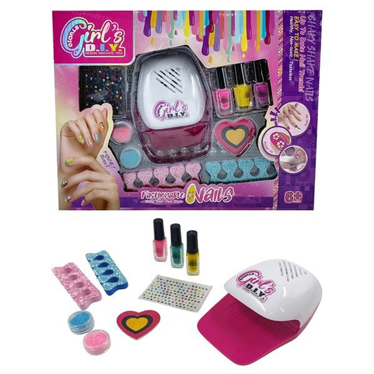 Set de belleza para decorar uñas con lámpara, 2AA en caja