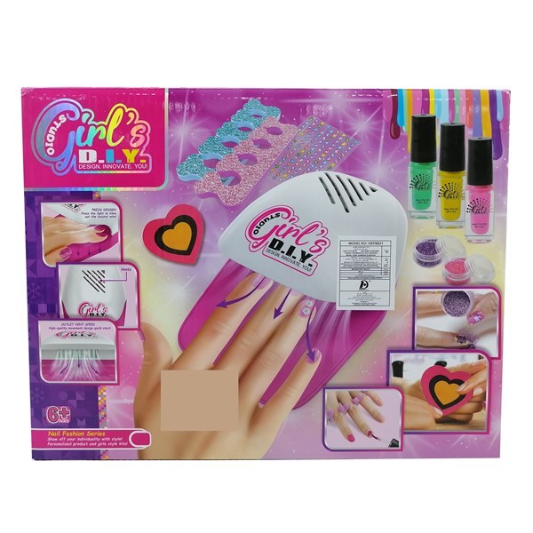 Set de belleza para decorar uñas con lámpara, 2AA en caja