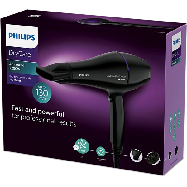 SECADOR DE CABELLO PROFESIONAL PHILIPS 2200W BHD274 DryCare Secador Pro