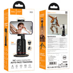 Tripode Selfie Bluetooth V5.2 Hoco K23 Rotacion 360 con Seguimiento Color Negro