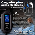 Cargador Auto Eléctrico Wallbox 7kw 32a Fijo Portatil Sefia