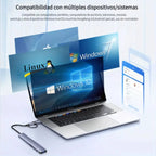 Adaptador Usb C Hub Tipo C, 8 En 1, Multipuerto, Usb 3.0, Sd,hubs Múltiple