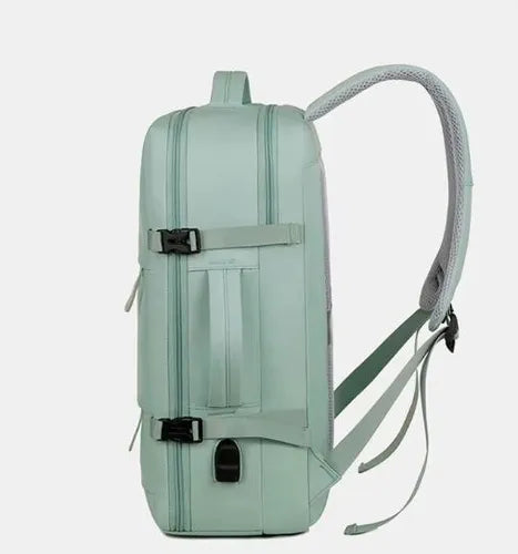 Mochila Unisex Viral Impermeable Viaje Notebook Usb Premium Verde Claro Liso