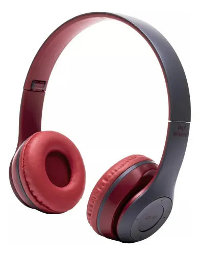 Auriculares Manos Libres Bluetooth Mp3 Radio Fm Sd Calidad ® Color Rojo