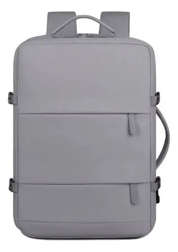 Mochila Unisex Viral Impermeable Viaje Notebook Usb Premium Gris Liso