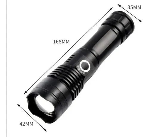 Linterna Táctica 5 Modos Xhp50 Recargable Aluminio Zoom