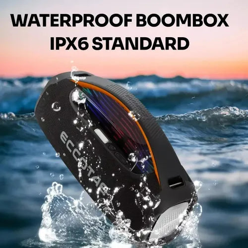 Parlante Inalámbrico Portátil Con Micrófono Rgb Boombox Negro