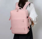 Mochila Unisex Viral Impermeable Viaje Notebook Usb Premium Rosa Claro Liso