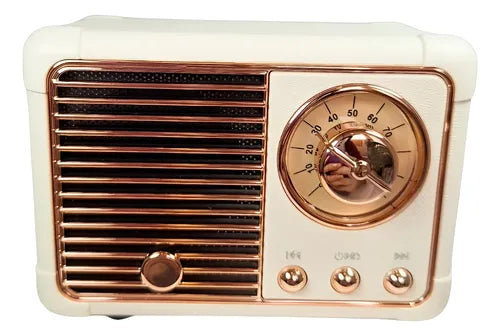 Parlante Retro Mini Bluetooth Vintage Calidad Y Diseño Color Beige
