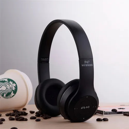 Auriculares Manos Libres Bluetooth Mp3 Radio Fm Sd Calidad ® Color Negro