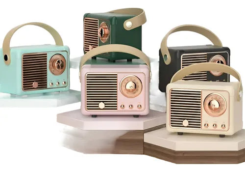 Parlante Retro Mini Bluetooth Vintage Calidad Y Diseño Color Beige