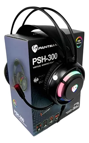 Auriculares Gamer Rgb Led Microfono Psh-300 Premium Negro