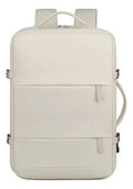 Mochila Unisex Viral Impermeable Viaje Notebook Usb Premium Beige Liso