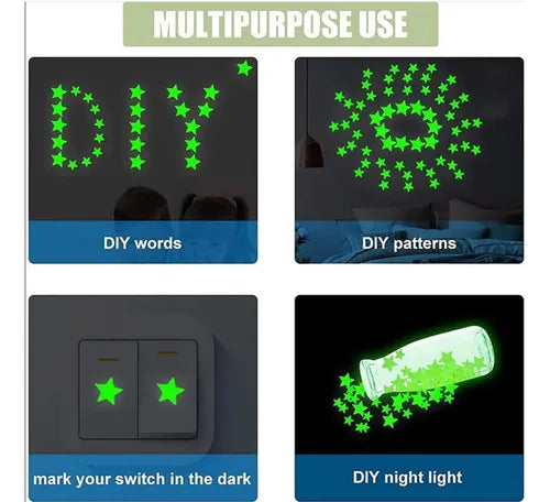 275 Adhesivos Que Brillan En La Oscuridad. Estrellas Y Más!