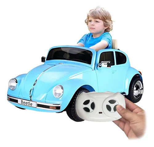 AUTO A BATERIA ESCARABAJO FUSCA PARA NIÑOS CELESTE