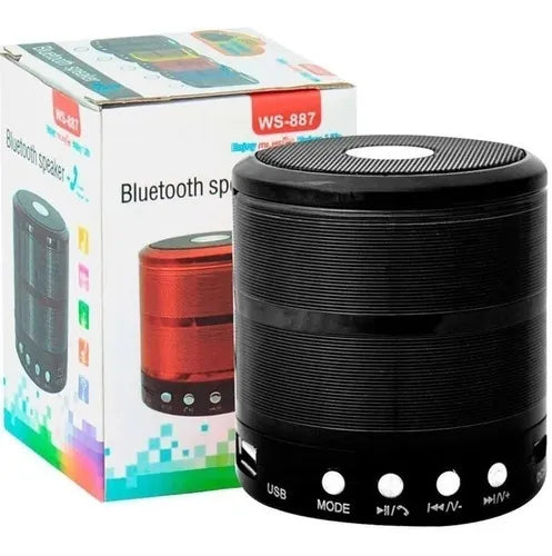 Mini Parlante Bluetooth Metalizado Usb Pendrive Micro-sd Aux Negro