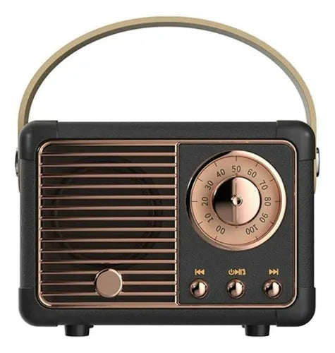 Parlante Retro Mini Bluetooth Vintage Calidad Y Diseño Negro
