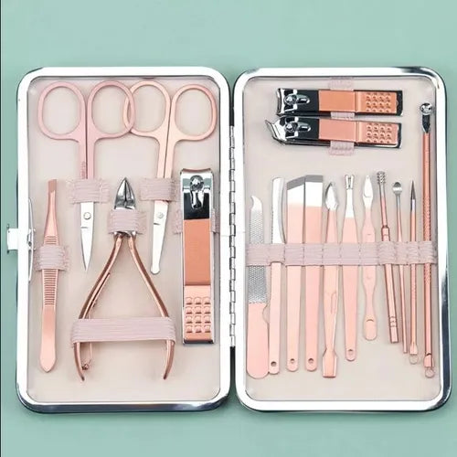 Set 18 Piezas Manicura Pedicura Rostro Cuidado Personal
