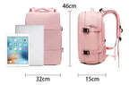 Mochila Unisex Viral Impermeable Viaje Notebook Usb Premium Rosa Claro Liso