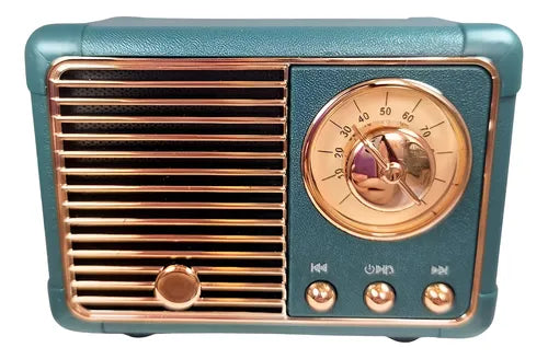 Parlante Retro Mini Bluetooth Vintage Calidad Y Diseño Color Verde Musgo