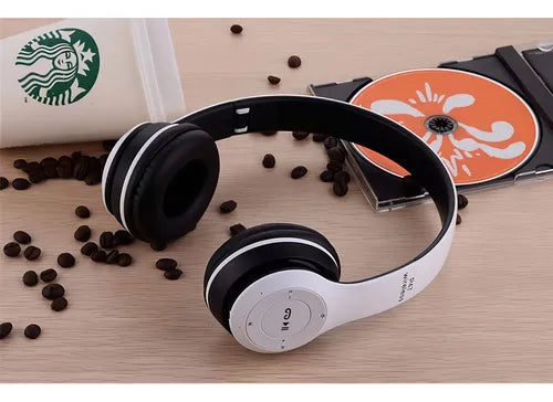 Auriculares Manos Libres Bluetooth Mp3 Radio Fm Sd Calidad ® Color Blanco