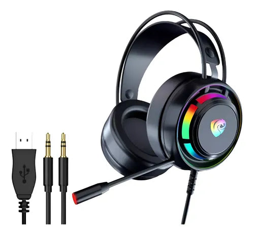 Auriculares Gamer Rgb Led Microfono Psh-300 Premium Negro