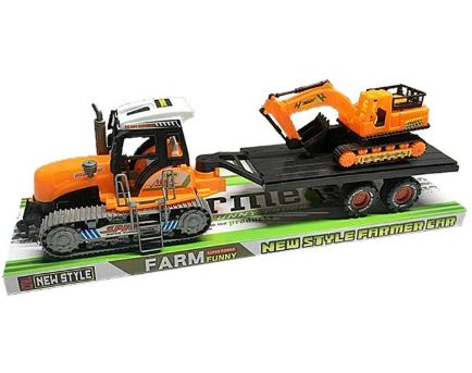 Tractor con maquina excavadora a friccion